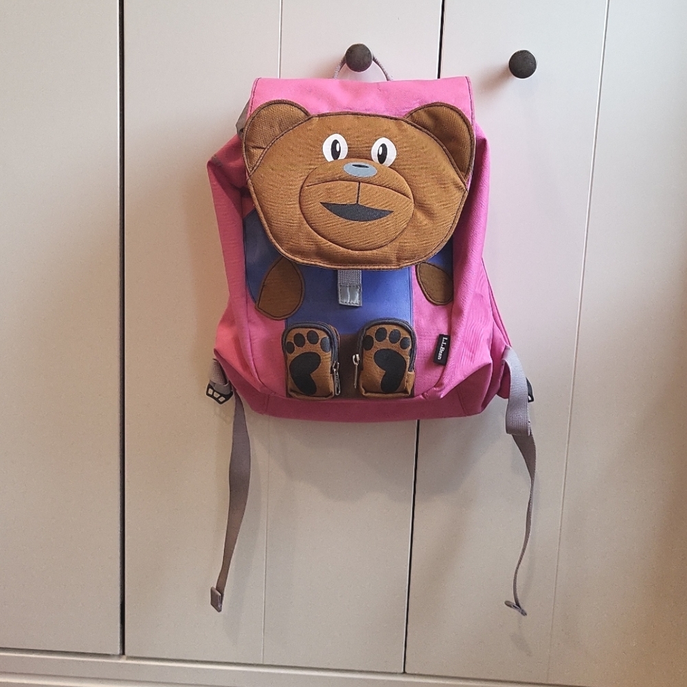 L.L. Bean Kids Teddy Bear Small Backpack - Pink